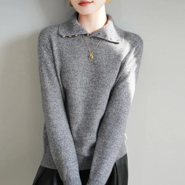 Pearl String Winter Merino wool cashmere pullover - Image 2