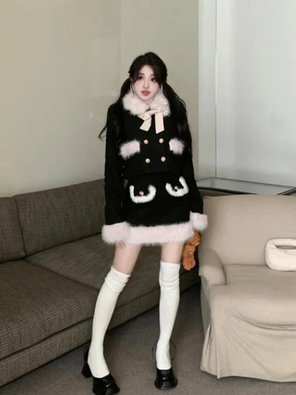 Faux Fur Clothing Suit Woman Warm Elegant Coat - Image 3