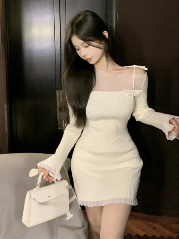 Mini Dress Female Party Casual One Piece Dress Korean Fashion - Image 4