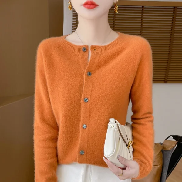 Wool Women Sweater Knitted Cashmere Cardigan Basic Knitwear Fashion