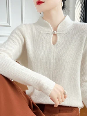 Beautiful slave sweater stand collar pullover  cashmere sweater