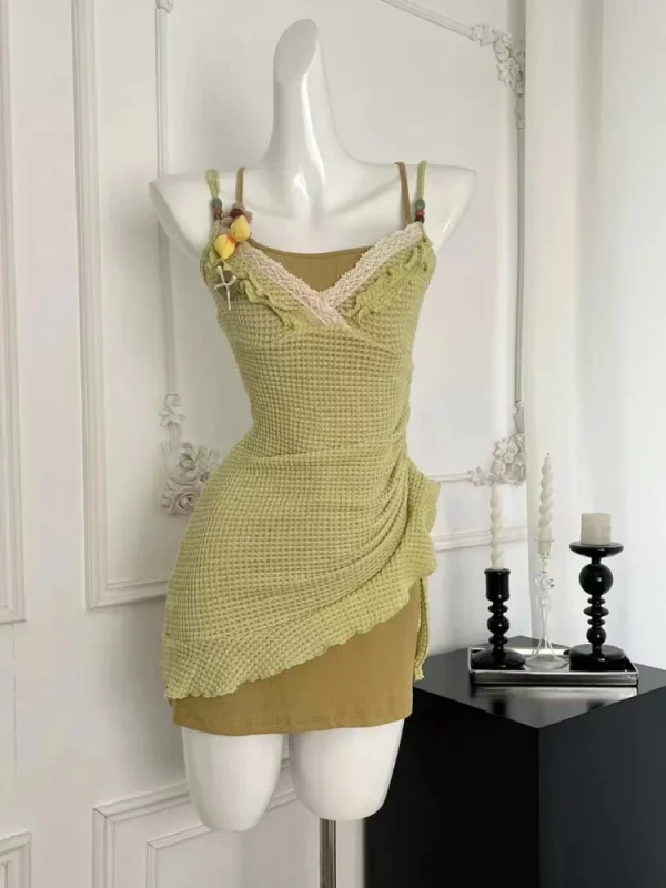 Summer Cottage Core  Mini Two Piece Sets Dress Women - Image 5