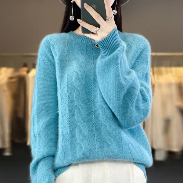 Twisted cashmere sweater for women in autumn and winter Korean