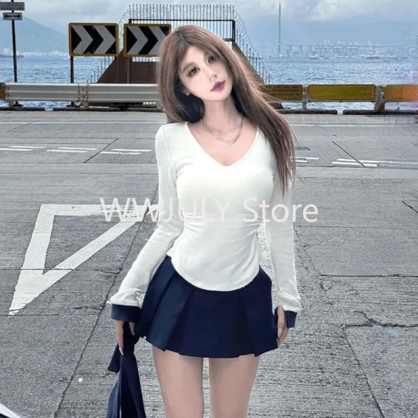 Basic Tops Sweet Slim Mini Skirt Fashion Elegant Suit Woman - Image 4