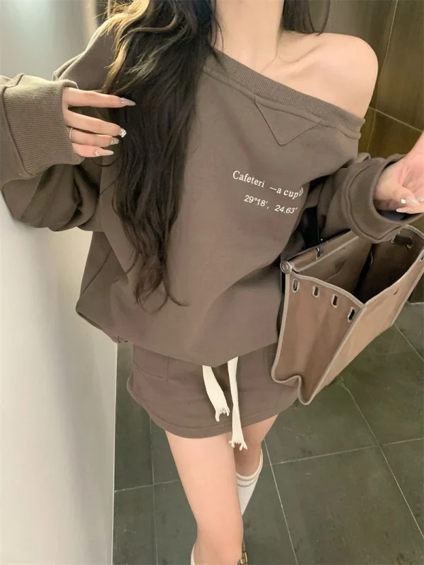 Long-sleeved Sweatshirt Mini Skirt Two-piece Set Female Clothes