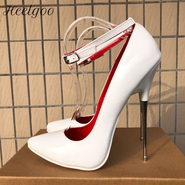 Shoes Sexy Unisex Cross dress Ankle Buckle Strap Pumps - Image 2