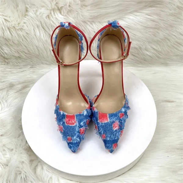 High Heels Denim Design Stilettos Sexy Women Pumps Round toe