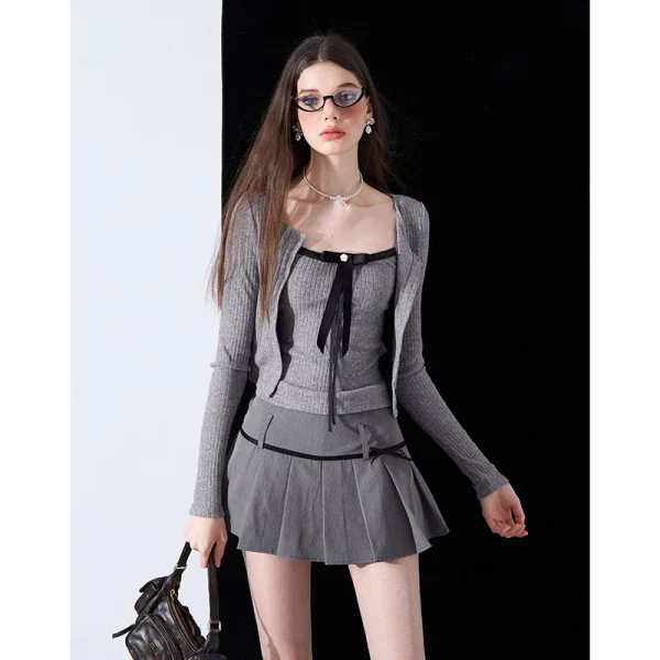 Sweet Hot Girls Fashion Suit Woman Casual Knitted - Image 2