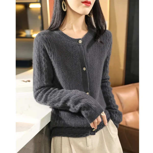 Cardigan Women's cashmere cardigan Knitwear loose soft - Image 5