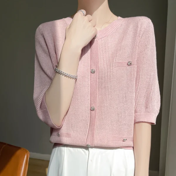 Women's round neck sweater spring and summer fashion - Image 2