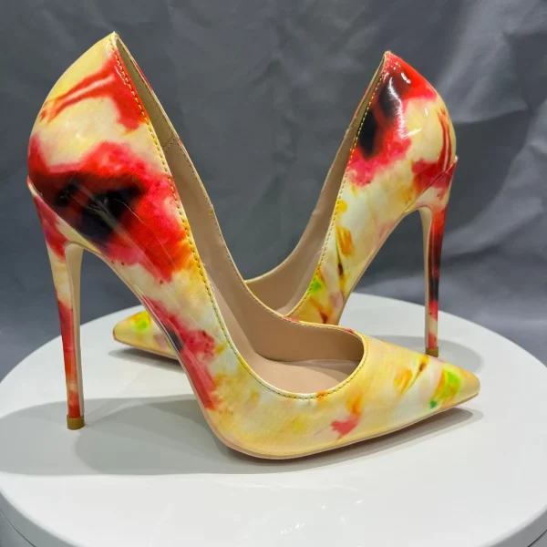 Fashion Designer Women Floral Pointy Toe High Heel Shoes