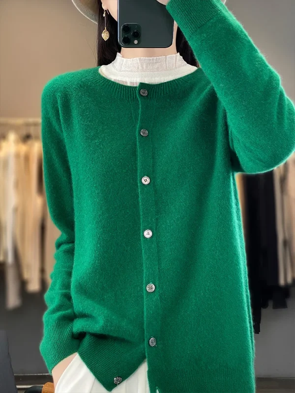 wool cardigan Spring and Autumn new cashmere sweater women - Image 5