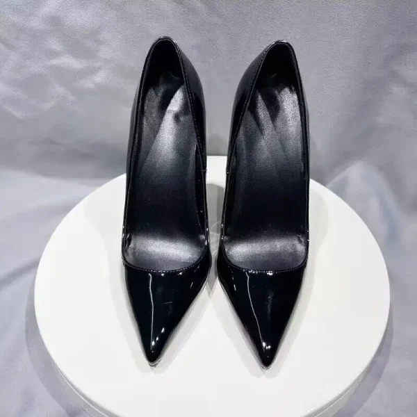 Plain Black Women Sexy Pointy Toe High Heel Shoes - Image 6