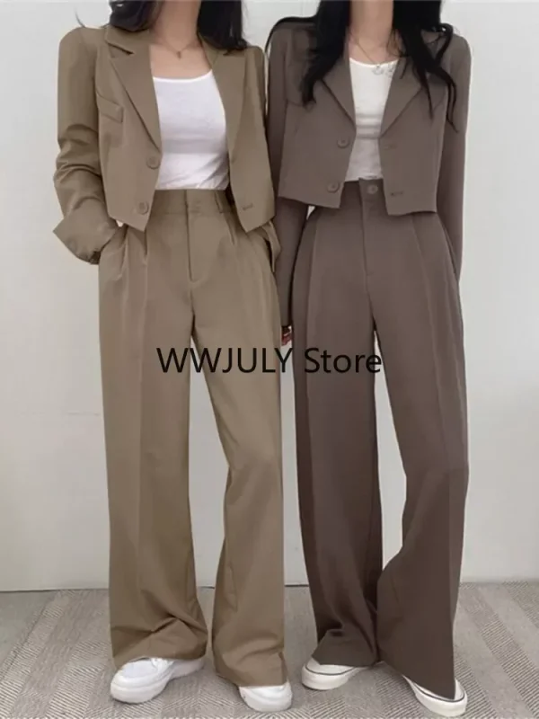 Women Outifits Cropped Blazer 2025 Fall Office Lady Pants - Image 5