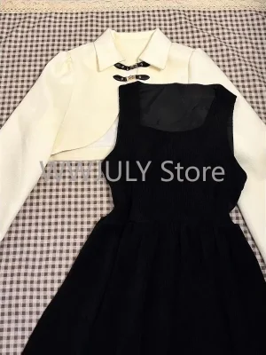 Women New Style French Elegant 2 Piece Set Casual  Crop Tops