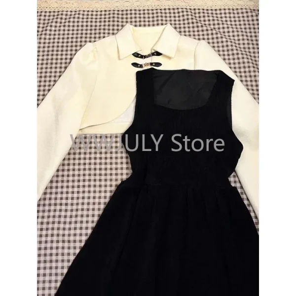 Women New Style French Elegant 2 Piece Set Casual  Crop Tops