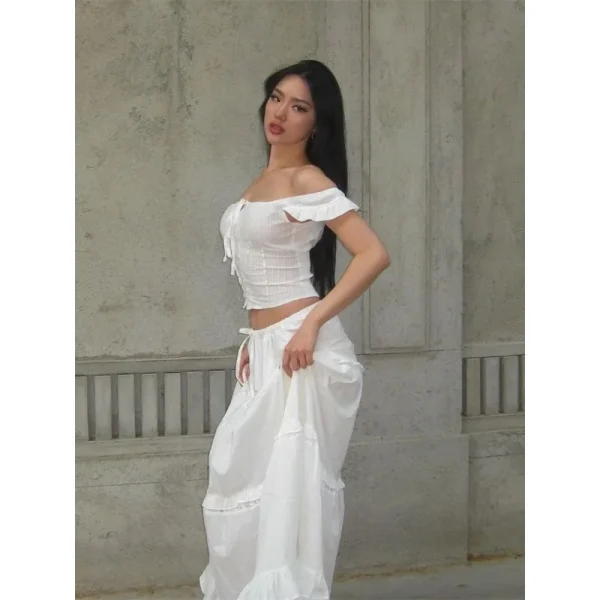 Elegant Midi Skirt 2000s Outifts Clothing Korean Style Suits - Image 3