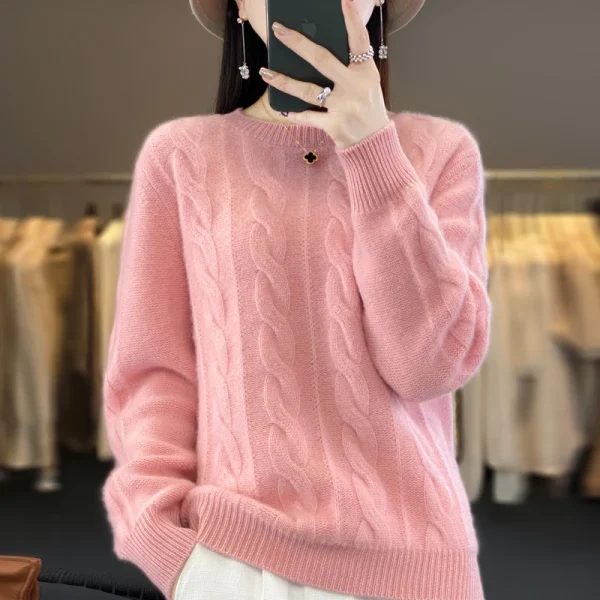 Twisted cashmere sweater for women in autumn and winter Korean - Image 5