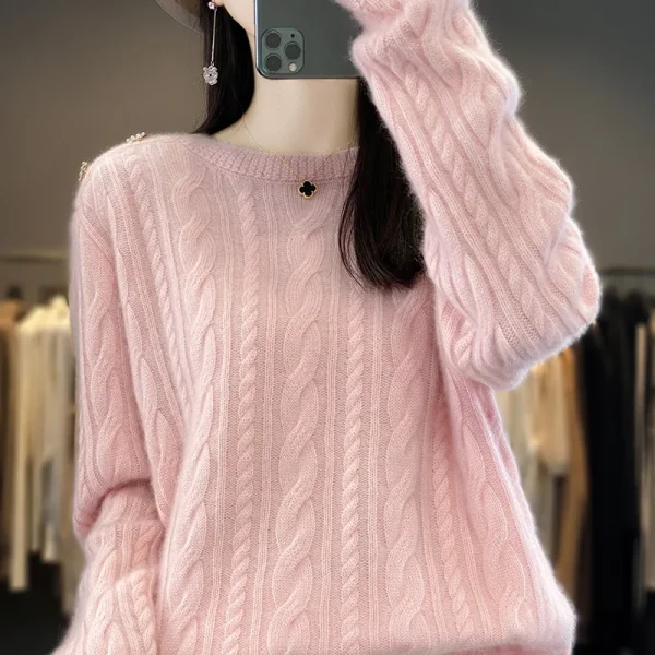 Wool pullover Cashmere sweater Women's half turtleneck pullover warm - Image 2