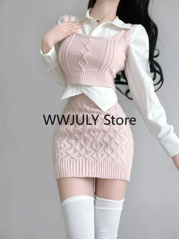 Japanese Fashion Suit Skirt Woman Sweet Crop T - Image 7