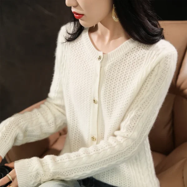 Cardigan Women's cashmere cardigan Knitwear loose soft - Image 6