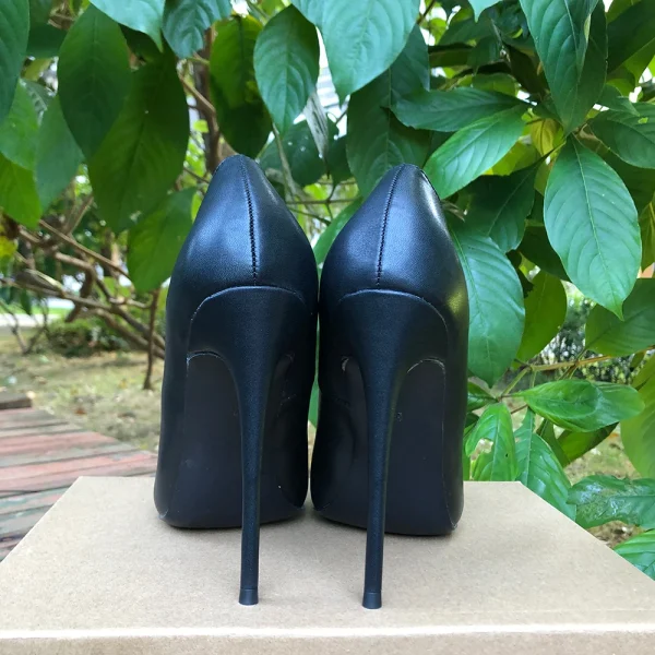 12cm High Heel Black Matte Women Pointy Toe - Image 5