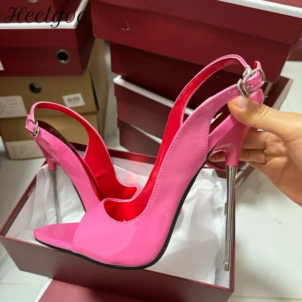 Woman Sandals 16cm Extreme Metal High Heels Sexy Thin Stilettos Pumps