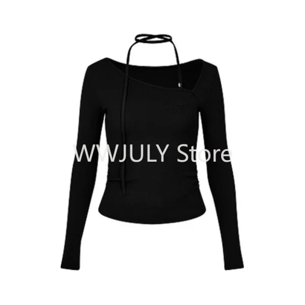 Solid Color Casual T Shirts Fashion Sexy Crop Tops - Image 4