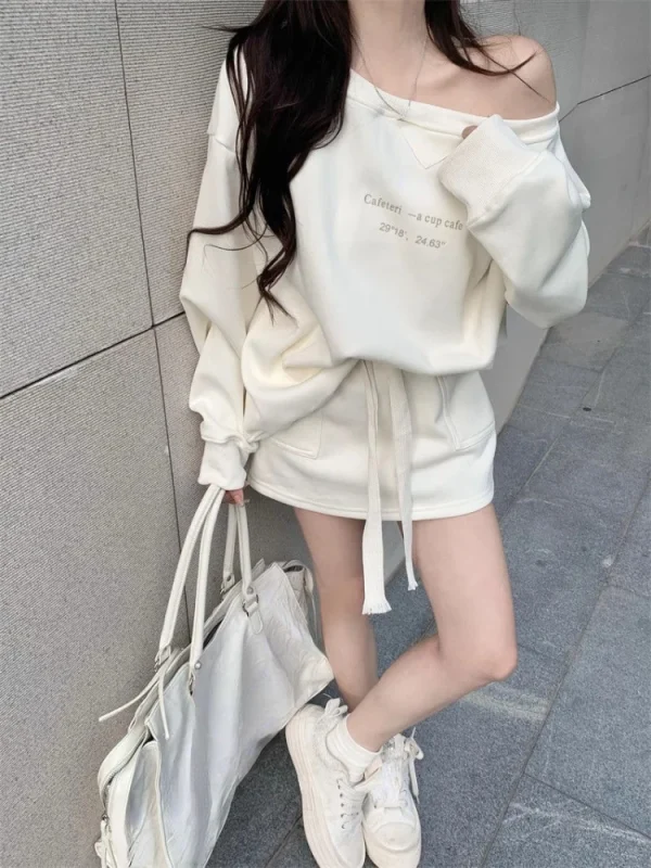 Long-sleeved Sweatshirt Mini Skirt Two-piece Set Female Clothes - Image 2