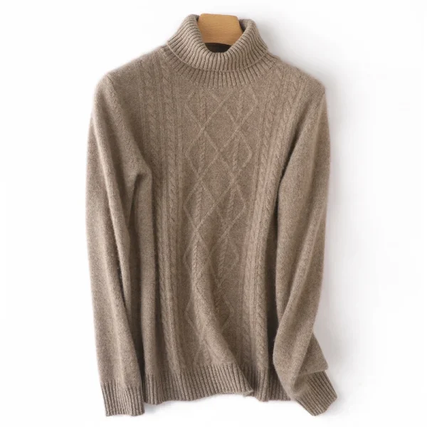 wool pullover Cashmere sweater Women's turtleneck pullover warm - Image 5