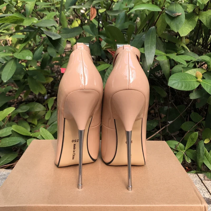 High Heels Nude Stilettos Sexy Women inside Red Pumps - Image 6