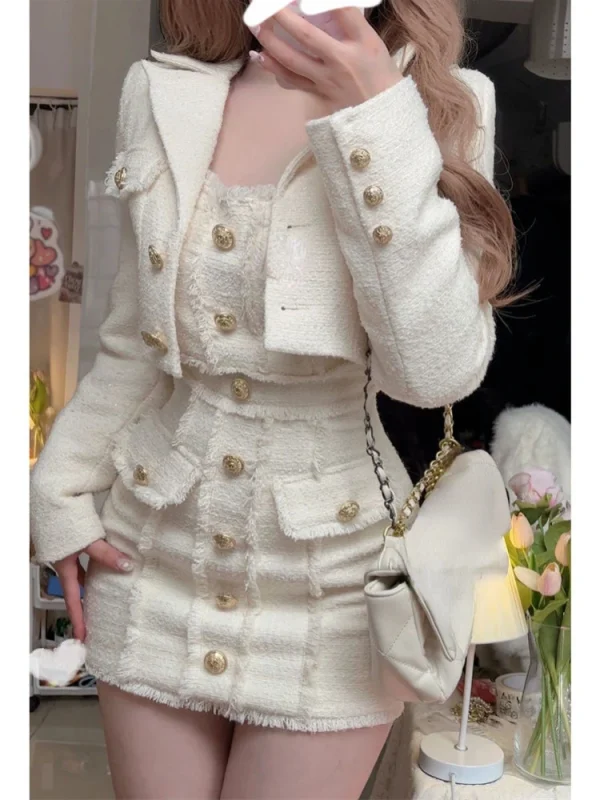 French Elegant Suit Woman Slim Short Coat - Image 4