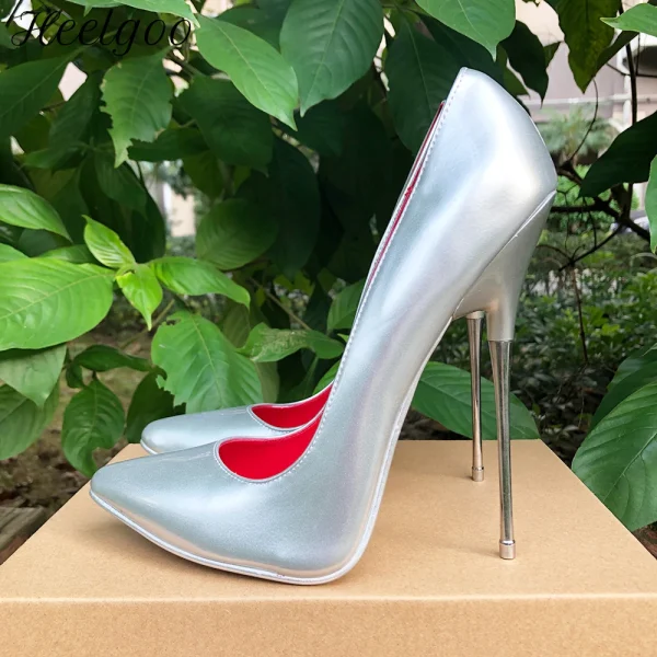 High Heels Women Sexy Solid Silver Color Sexy Women - Image 2