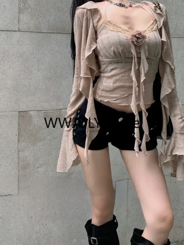 Casual Cardigan Korean Fashion Blouse Suit Woman Outfits - Image 7