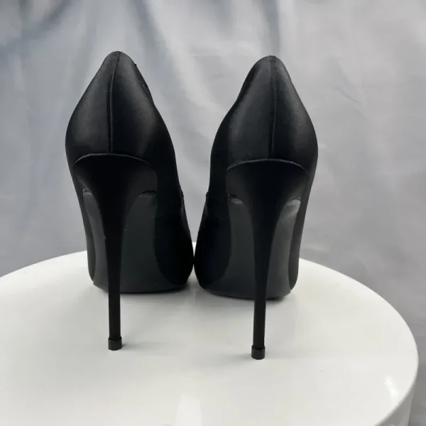 Women Satin Sexy Pointy Toe High Heel Shoes Elegant Ladies - Image 5