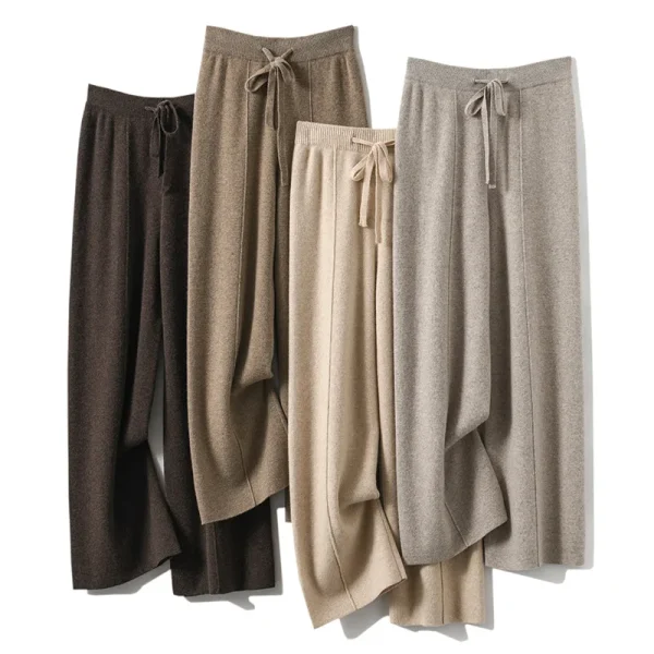 wool female pencil pants thick warm high-end cashmere knitted