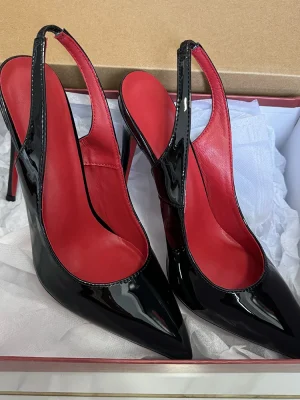 Customize Sexy Glossy Black Women Fashion Pointy Toe High Heel