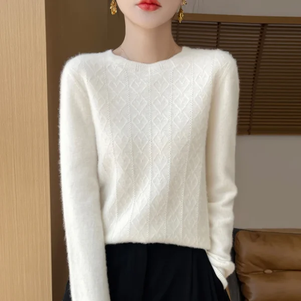 Wool autumn and winter new women's sweater crewneck pullover sweater - Image 6