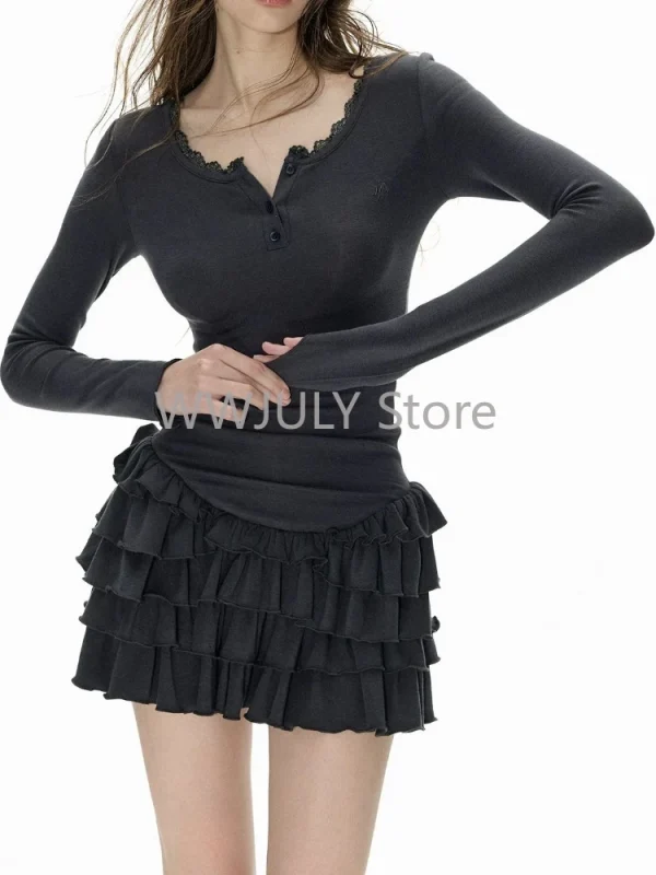 Fall Winter Women Hot Girl Ballet Core Long Sleeve Dress - Image 2