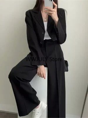 Women Outifits Cropped Blazer 2025 Fall Office Lady Pants