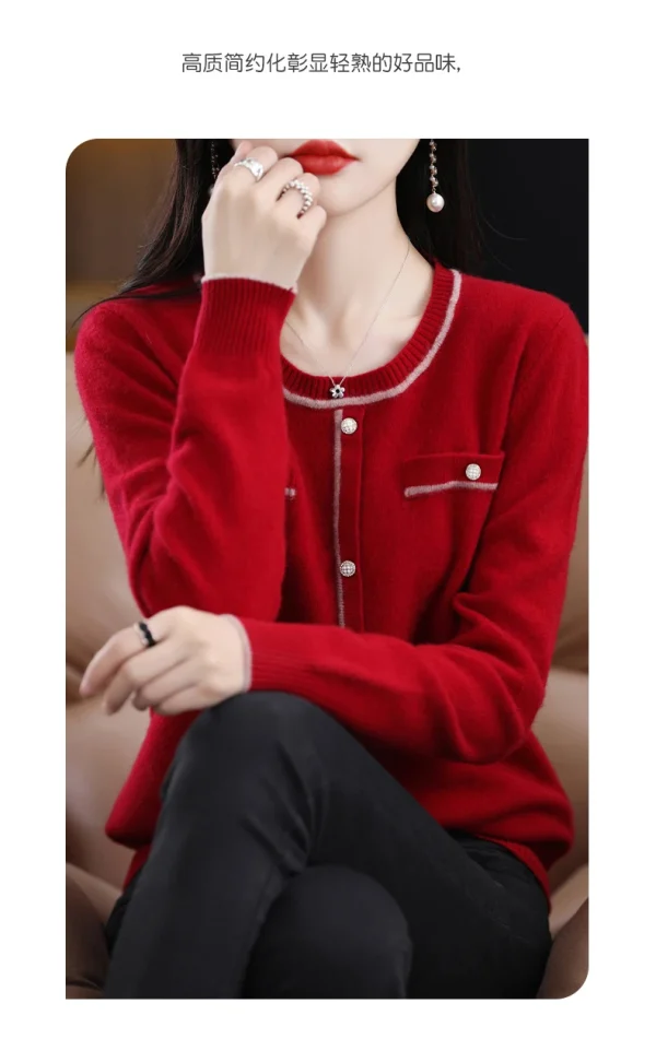 Wool sweater Spring and Autumn new ladies knitted - Image 9