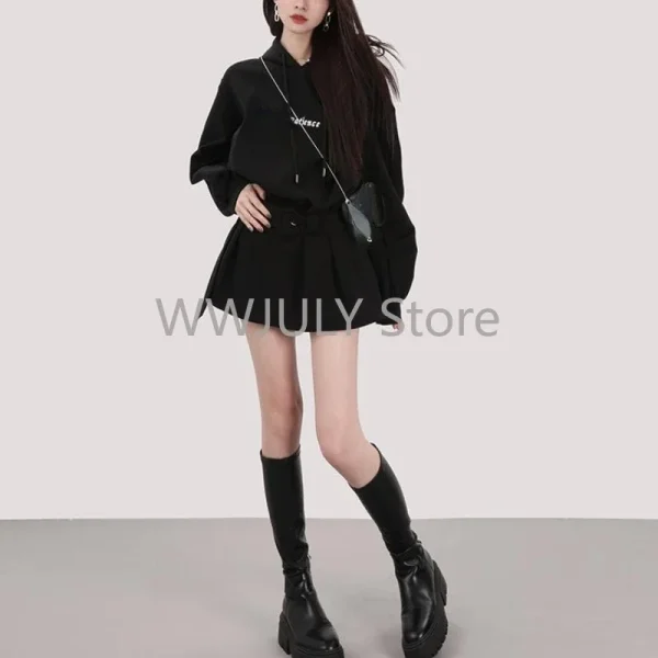 Spicy Girl Streetwear Gray Sweatshirt Hoodies Dress Autumn - Image 5