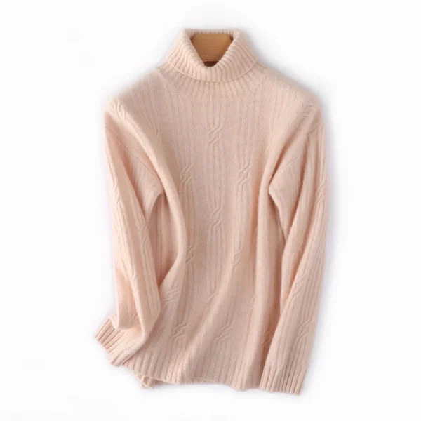 wool pullover Fall/winter new cashmere sweater Women's lapel pullover - Image 3