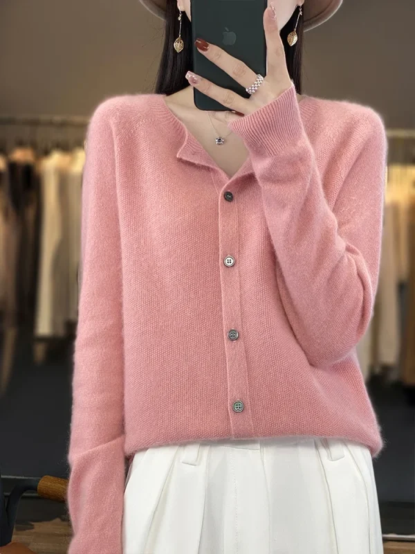 wool cardigan Spring and Autumn new cashmere sweater women