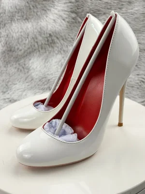 Round Toe Women Solid White Simple High Heel Shoes