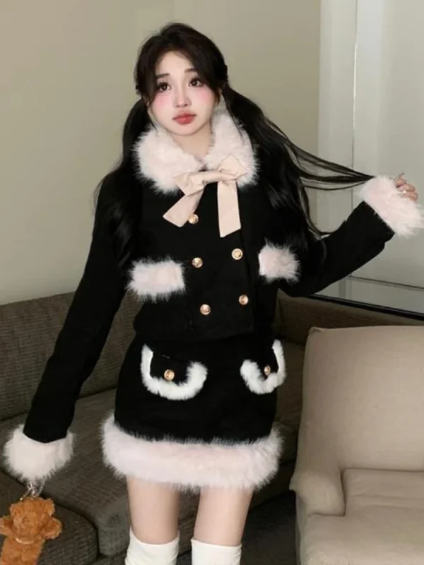 Faux Fur Clothing Suit Woman Warm Elegant Coat