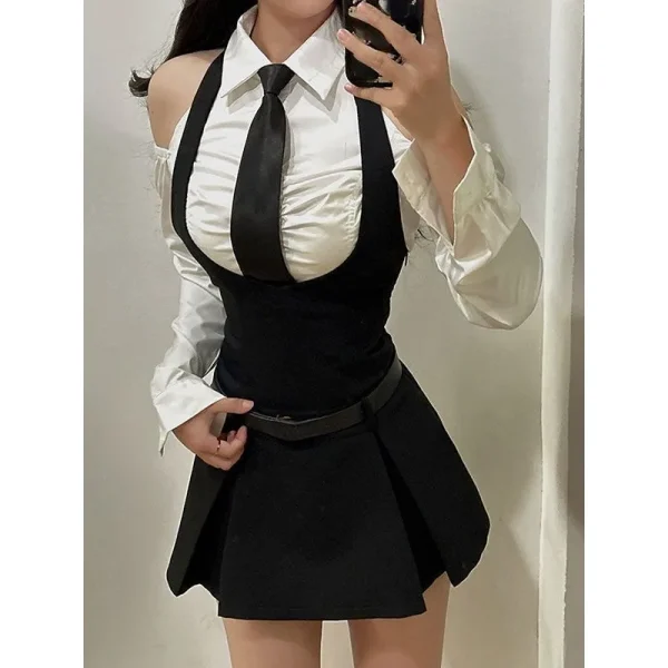 High Waist Mini Dress Club Party Dress Korean Fashion Sexy Suit