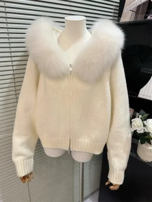 Winter Korean Fashion Causal Hooded Knitted Cardigan Commute Loose