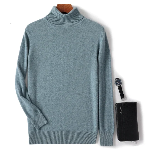 Men's pure cashmere sweater pullover high lapel