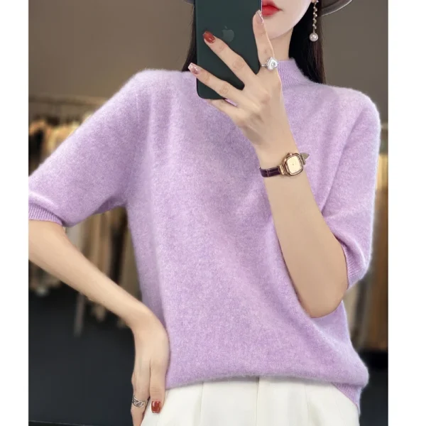 Autumn Joker Half Sleeve Knitted Sweater Women's - Image 4